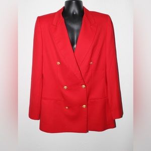 Pendleton Red Blazer with Gold Buttons